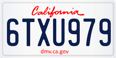 CA license plate 6TXU979