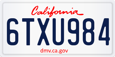 CA license plate 6TXU984
