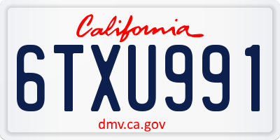 CA license plate 6TXU991