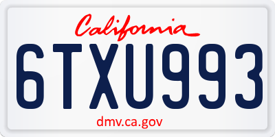 CA license plate 6TXU993