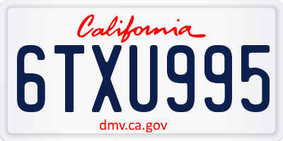 CA license plate 6TXU995