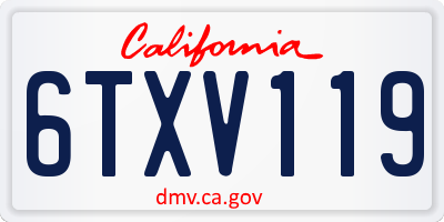 CA license plate 6TXV119
