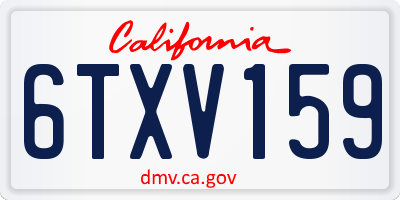 CA license plate 6TXV159