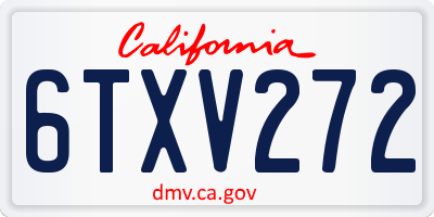 CA license plate 6TXV272