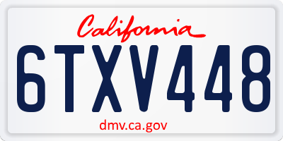 CA license plate 6TXV448
