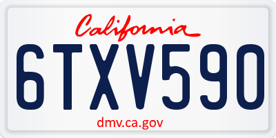 CA license plate 6TXV590