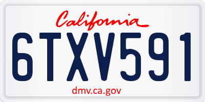 CA license plate 6TXV591