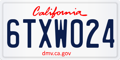 CA license plate 6TXW024