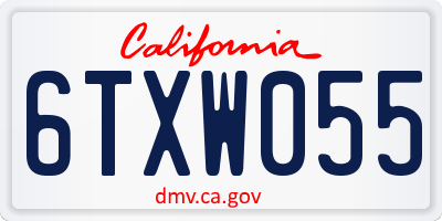 CA license plate 6TXW055