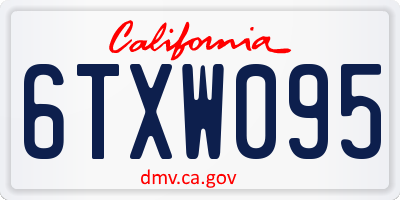 CA license plate 6TXW095