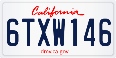 CA license plate 6TXW146
