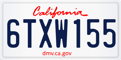 CA license plate 6TXW155