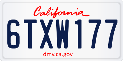 CA license plate 6TXW177