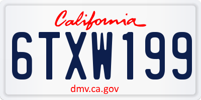 CA license plate 6TXW199
