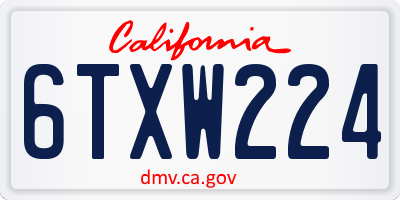 CA license plate 6TXW224