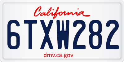 CA license plate 6TXW282