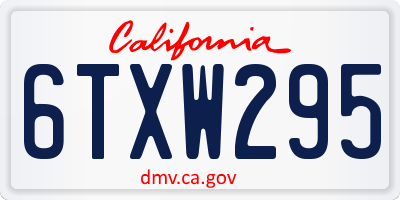 CA license plate 6TXW295