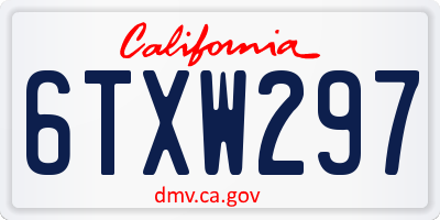CA license plate 6TXW297