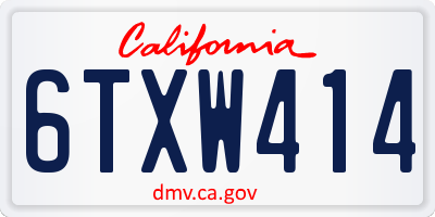 CA license plate 6TXW414
