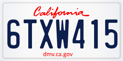 CA license plate 6TXW415