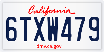 CA license plate 6TXW479