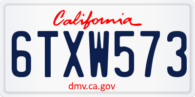 CA license plate 6TXW573