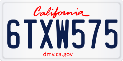 CA license plate 6TXW575