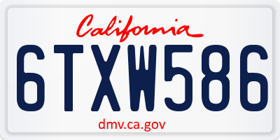 CA license plate 6TXW586