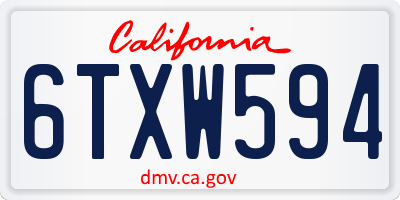 CA license plate 6TXW594