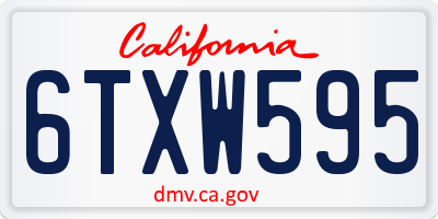 CA license plate 6TXW595