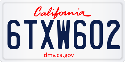 CA license plate 6TXW602