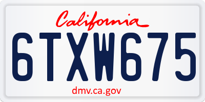 CA license plate 6TXW675