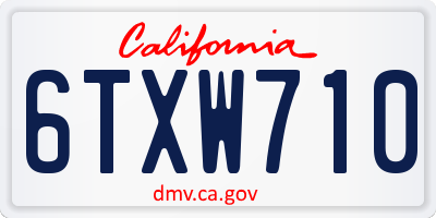 CA license plate 6TXW710