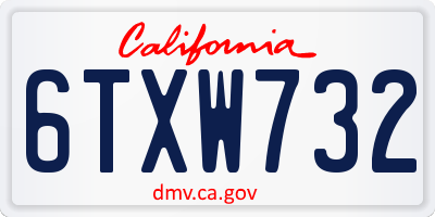 CA license plate 6TXW732