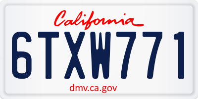 CA license plate 6TXW771