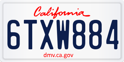 CA license plate 6TXW884