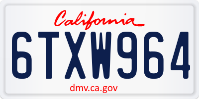 CA license plate 6TXW964