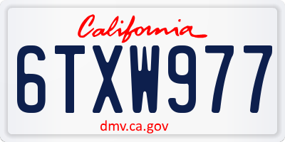 CA license plate 6TXW977