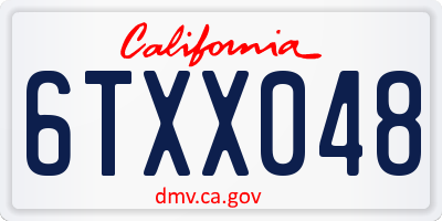 CA license plate 6TXX048