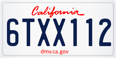 CA license plate 6TXX112