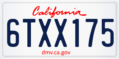 CA license plate 6TXX175