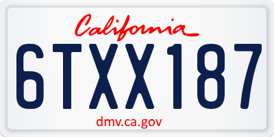 CA license plate 6TXX187