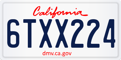 CA license plate 6TXX224