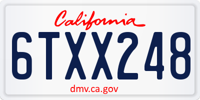 CA license plate 6TXX248