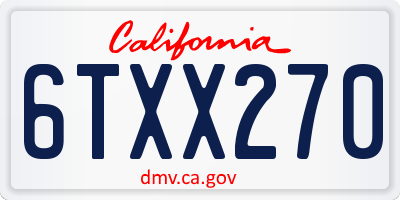 CA license plate 6TXX270