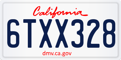 CA license plate 6TXX328
