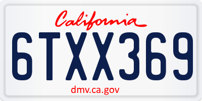 CA license plate 6TXX369