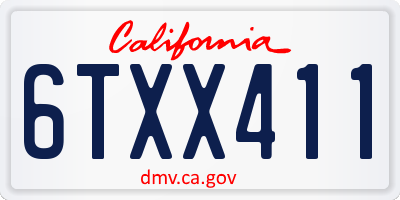 CA license plate 6TXX411