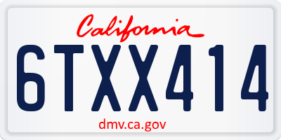 CA license plate 6TXX414