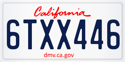 CA license plate 6TXX446